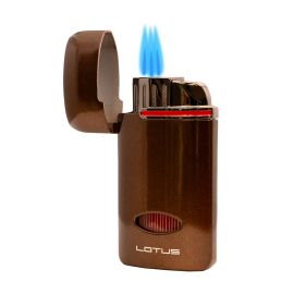 Lotus Matrix Triple Torch Lighter with Punch Brown each