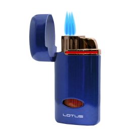 Lotus Matrix Triple Torch Lighter with Punch Blue each