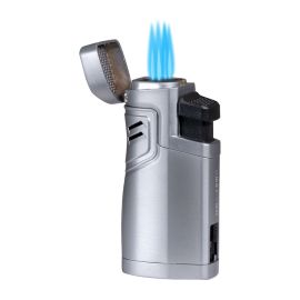 Vertigo Hercules Quad Torch Lighter with Punch Silver each