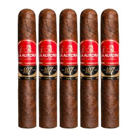 La Aurora 107 USA Belicoso Maduro pack of 5