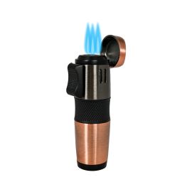 Vertigo Oculus Triple Torch Lighter with Cigar Rest and Punch Copper each