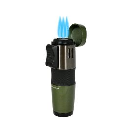 Vertigo Oculus Triple Torch Lighter with Cigar Rest and Punch Green each