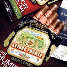 Arturo Fuente Double Chateau Humidor Travel Bag Sungrown pack of 5