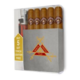 Montecristo Robusto Cigar Collection With Lighter NATURAL box of 5