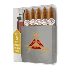 Montecristo White No 2 Belicoso Cigar Collection With Lighter Natural box of 5
