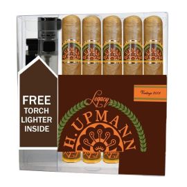 H Upmann Legacy Toro Cigar Collection With Lighter Natural box of 5
