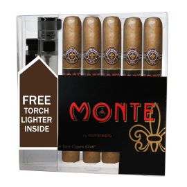 Monte By Montecristo Toro With Torch Lighter NATURAL box of 5