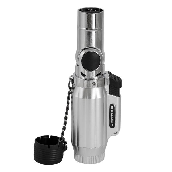 Vertigo Intimidator Quad Torch Lighter Chrome - Mike's Cigars