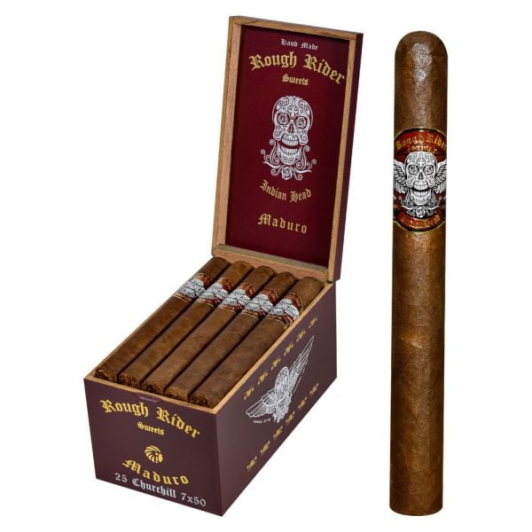 INDIAN HEAD ROUGH RIDER MADURO CHURCHILL 25 CT BOX