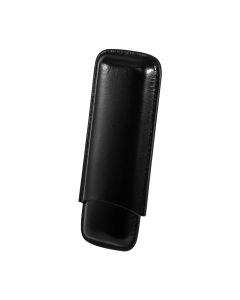 Lincoln Black Leather 2 Finger Cigar Case W/metal Cutter