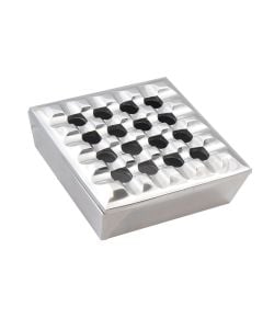 7 Inch Polished Metal Square Grid Ashtray