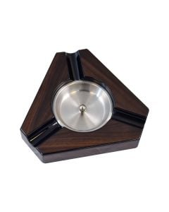 Triangle Wood Ashtray Silver