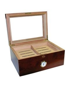 Milano 75-100 Cigar Glass Top Humidor Rosewood