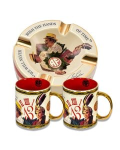Arturo Fuente Ceramic Ashtray and Coffee Mug Set Cream