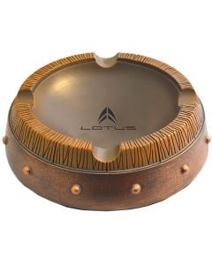 Lotus Poly Resin Woodgrain Half Barrel Ashtray