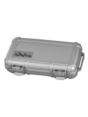 Cigar Caddy 5 Cigar Waterproof Travel Humidor Silver