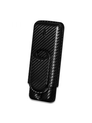 Lotus 70 Ring 2 Finger Carbon Fiber Cigar Case and Cigar Cutter