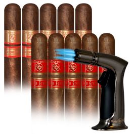 Rocky Patel 10 cigars and Jobon Torch Lighter pack of 10