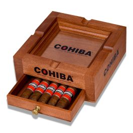 BONUS BUY! Cohiba Wood Ashtray with Cigars box of 5