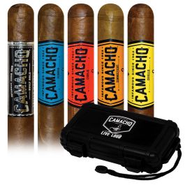 Camacho Core 5ive Robusto Assortment and Cigar Caddy pack of 5