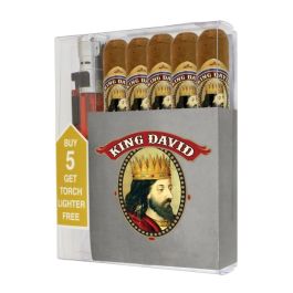 King David Gran Toro Cigar Collection With Lighter Natural box of 5