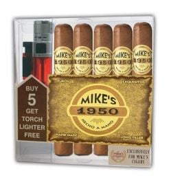 Mike's 1950 Collection With Cigar Lighter Natural box of 5