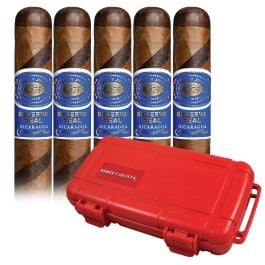 Promo! Romeo y Julieta Reserva Real Nicaragua Midnight Twist Twisted Toro and 5 Cigar Travel Humidor pack of 5