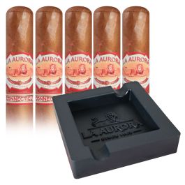 Promo! La Aurora 1987 Connecticut Robusto and Square Silicone Ashtray pack of 5