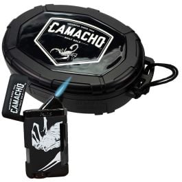 Promo! Camacho 10 Cigar Oval Travel Humidor and Palio Lighter each