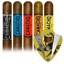 Promo! Camacho Core 5ive Robusto Assortment and Xikar Cutter pack of 5