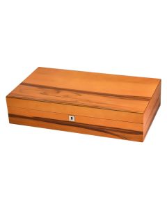 Winchester Apple Wood Humidor with Silver Trim