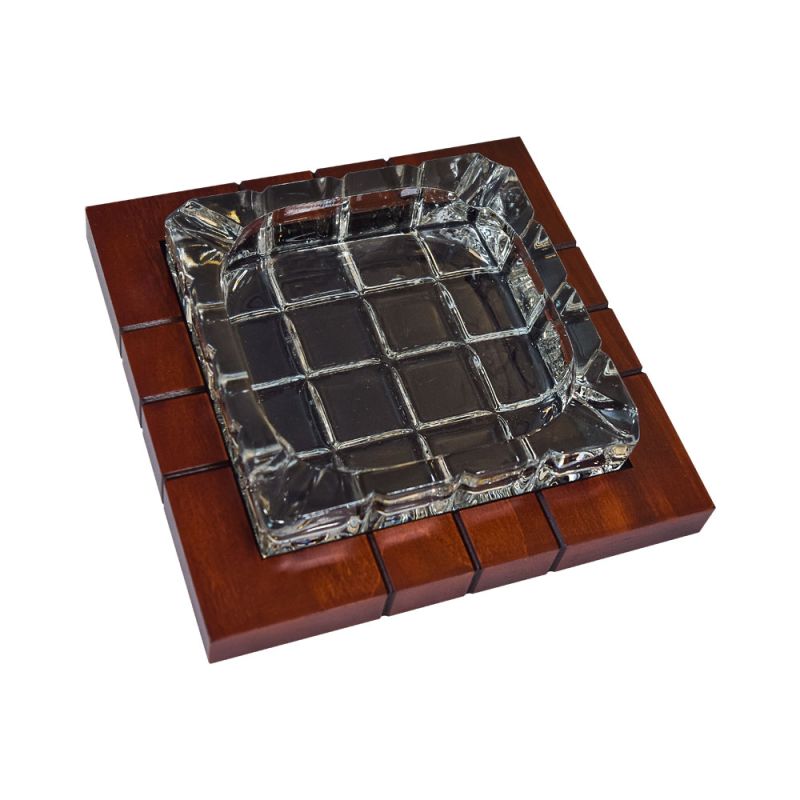 Crosshatch Crystal Ashtray