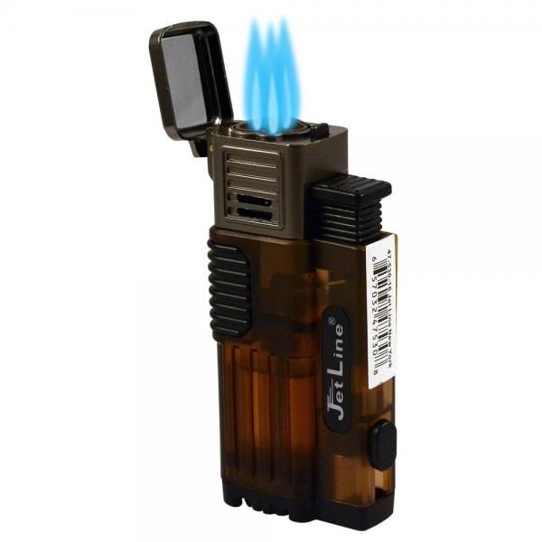 Jetline Gotham Lite Triple Torch Lighter with Punch Amber