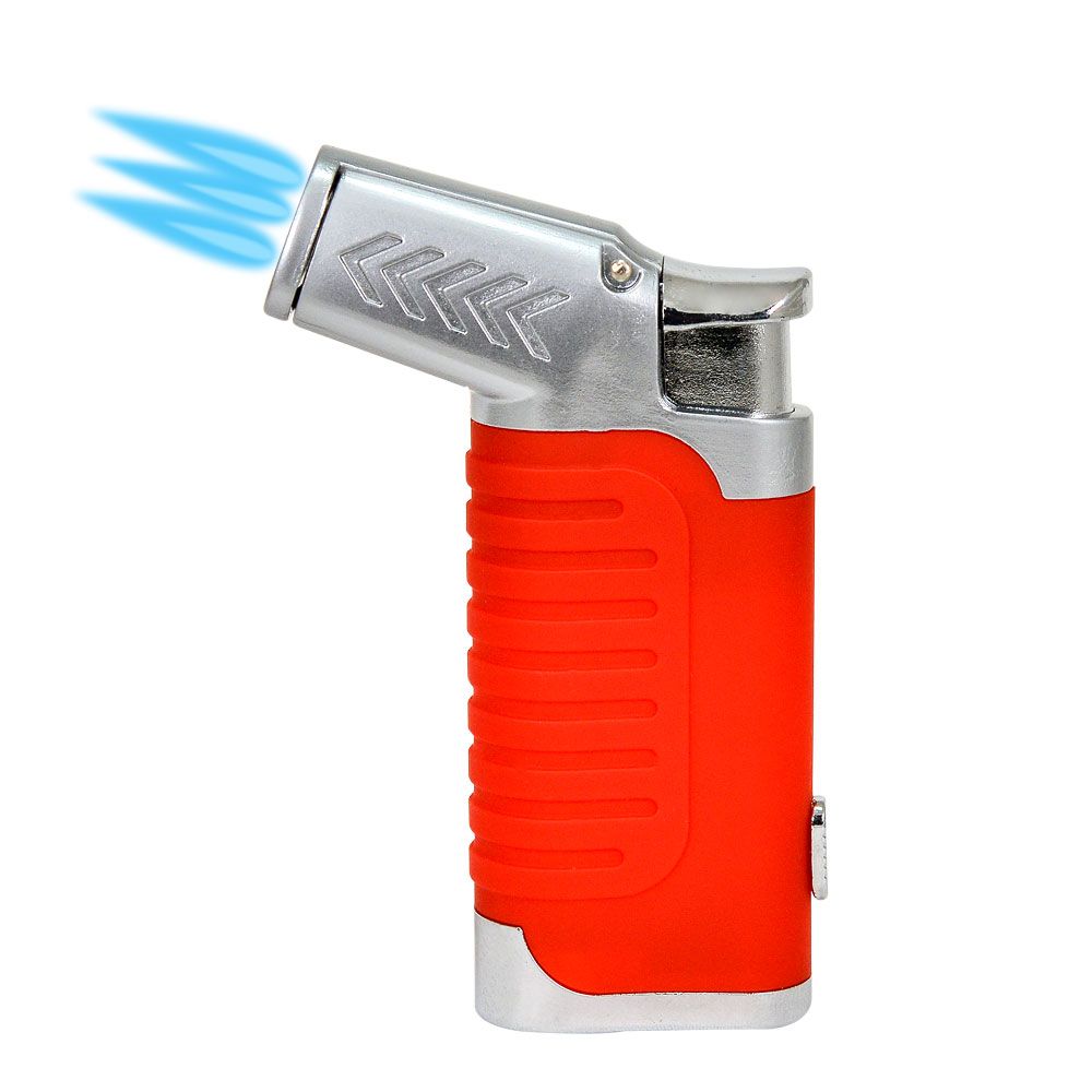 TISFA Torch Lighter Triple Jet Flame Cigar Lighter, Refillable Butane Lighter With Built In Cigar Punch And Fuel Visible Window, Adjustable Windproof Pocket Lighters For Smoking With Gift Box (Red - Foto 7