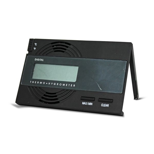 HygroSet, Rectangle Digital Hygrometer for Humidors, Black