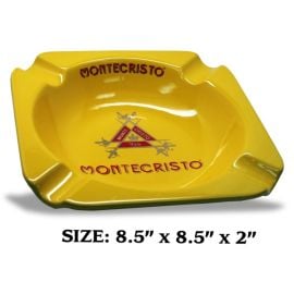 [新品未使用・希少]　MONTECRISTO 陶器製置き型灰皿 黄色 Montecristo Ceramic Ashtray Yellow - Mike's Cigars