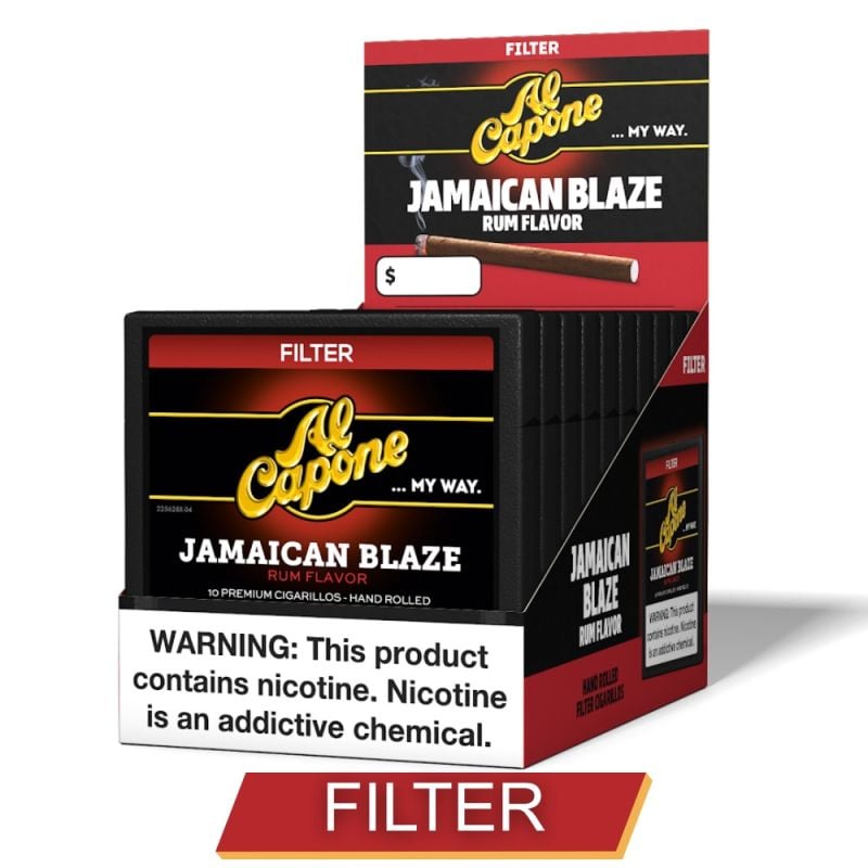 Al Capone Jamaican Blaze Rum Flavor Filter 10 Natural cigar