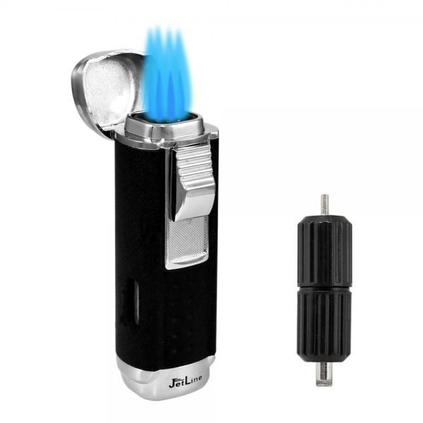 Jetline Magna Quad Torch Lighter Black - Mike's Cigars