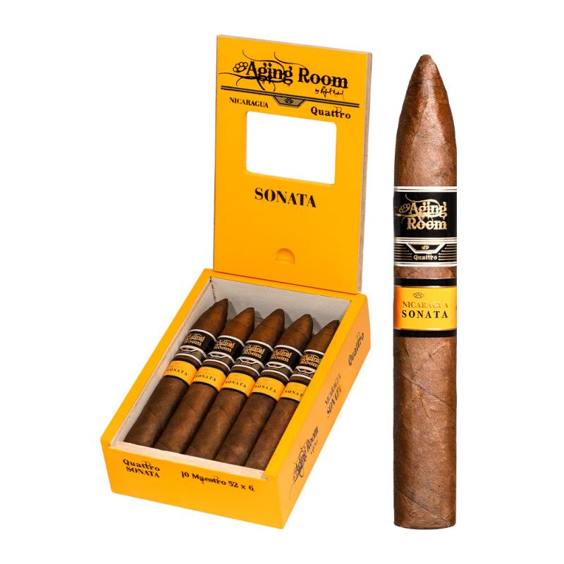 Aging Room Quattro Nicaragua Sonata Maestro Gift Box 10 – Torpedo Natural cigar
