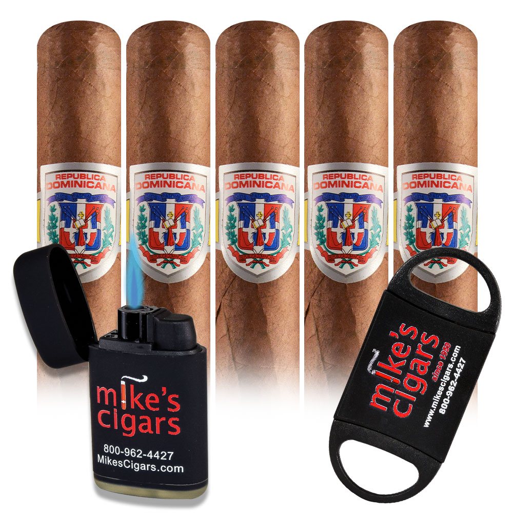 Add a Dominican Delicias #550 5 pack and Mike's Cigars Lighter and Cutter ($45.75 value) for only $4.99 with box purchase of participating brands of 898 Collection, Bauza, Fonseca Predilectos, La Caoba Extra, La Flor del Caney, Licenciados, Mike's 1950
*boxes 20 cigars or more, while supplies last