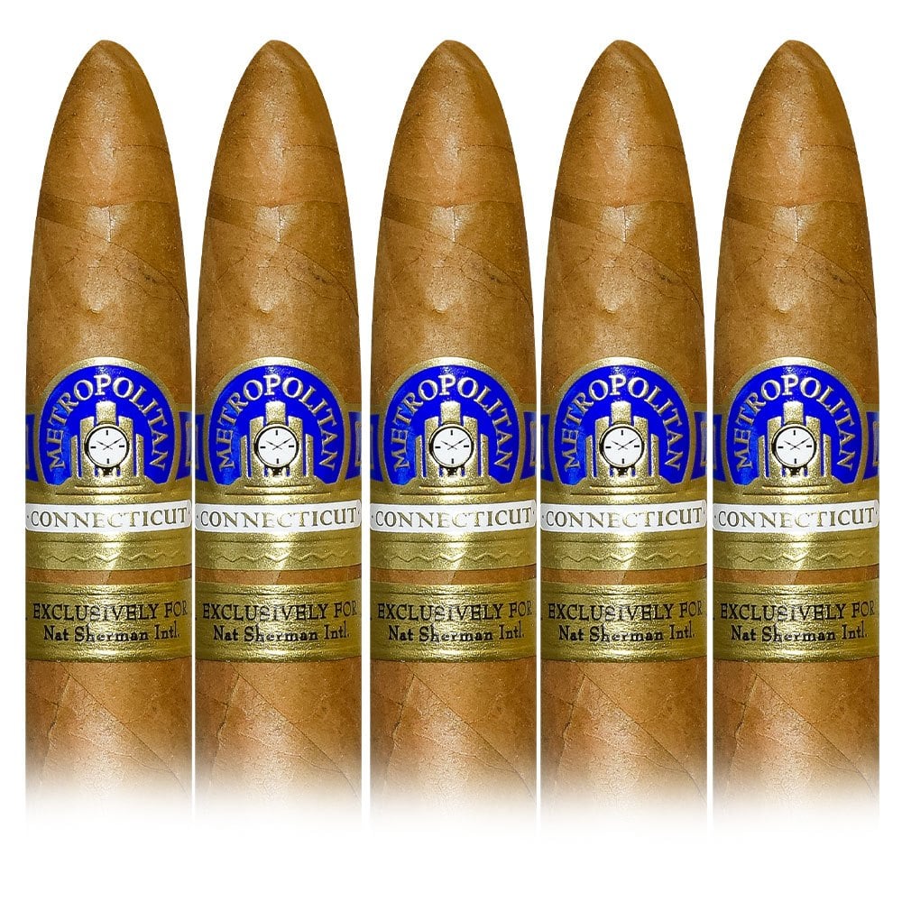Add a Ferio Tego Metropolitan Connecticut Explorer – Torpedo 5 pack ($51.50 value) for only $4.99 with box purchase of participating brands of Ferio Tego 
*boxes 20 cigars or more, while supplies last