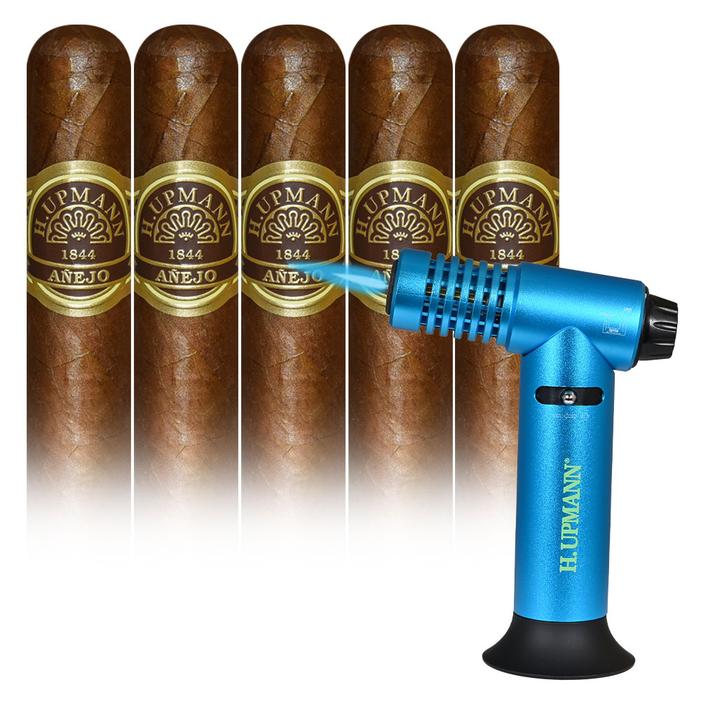 Add an H Upmann Anejo 5 pack and Hades Torch Lighter ($85.00 value) for only $4.99 with box purchase of participating brands of H Upmann
*boxes 15 cigars or more, while supplies last