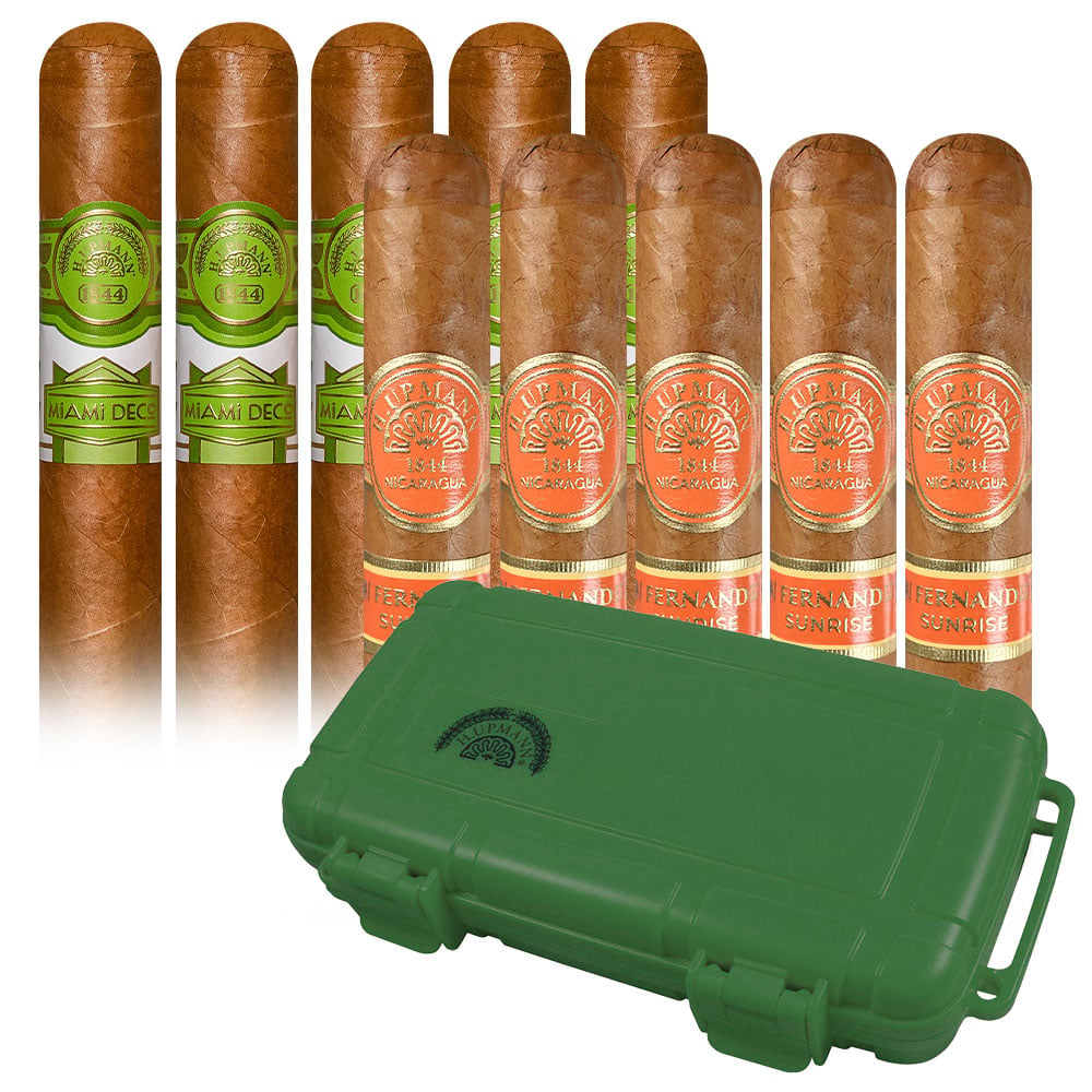 Add an H Upmann 10 Cigar Pack and 5 Cigar Travel Humidor ($190.75 value) for only $9.99 with box purchase of participating brands of H Upmann
*boxes 15 cigars or more, while supplies last