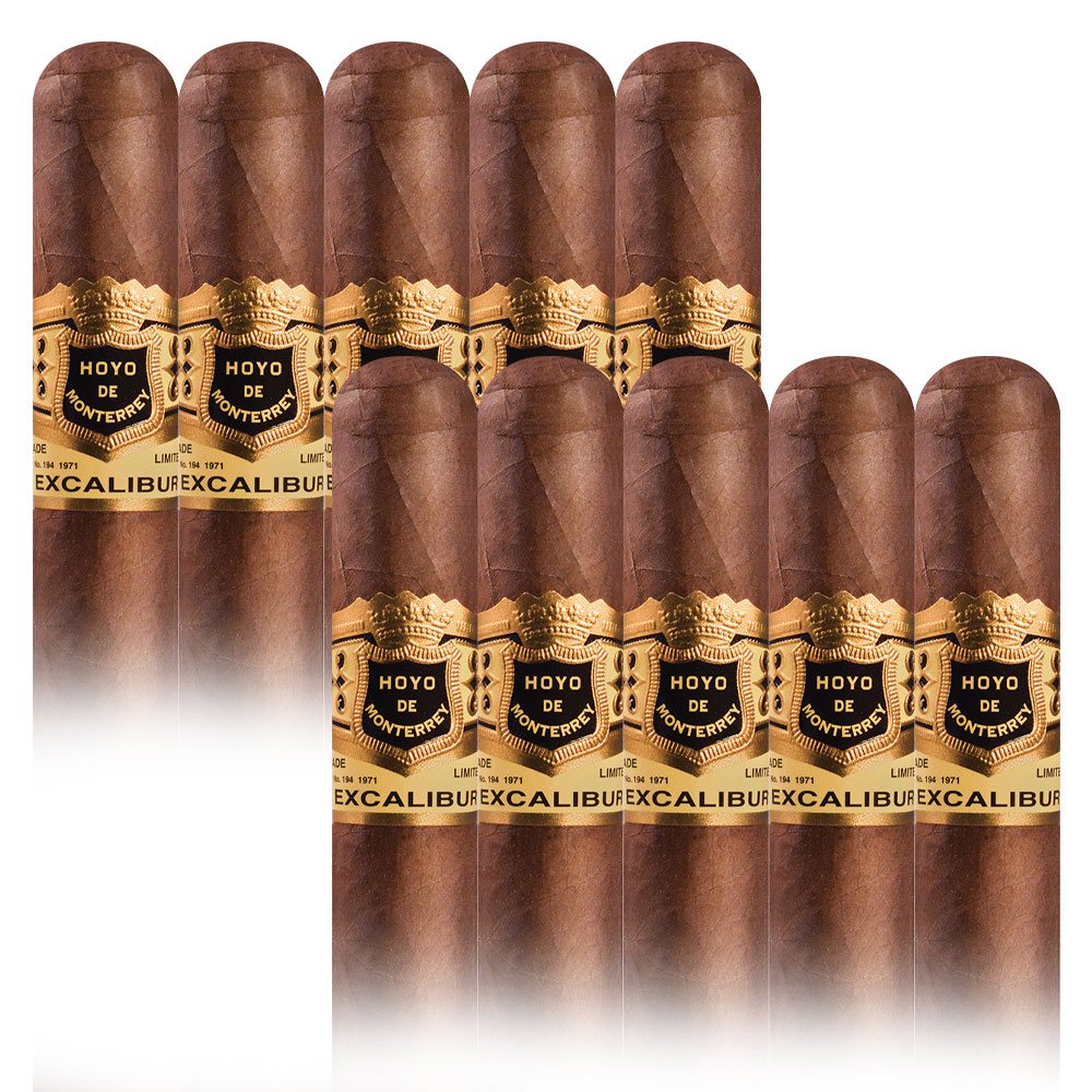 Add an Excalibur 10 pack ($102.00 value) for only $4.99 with box purchase of participating brands of Hoyo de Monterrey, Excalibur
*boxes 20 cigars or more, while supplies last