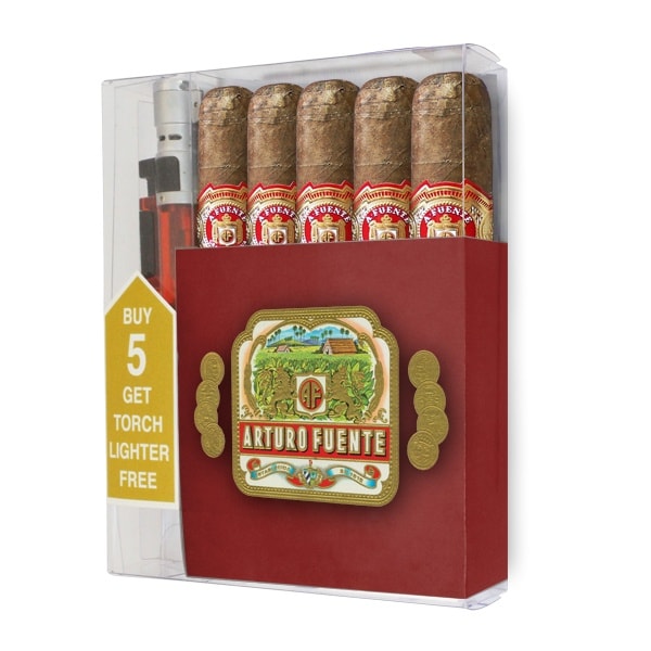 Add a Arturo Fuente Don Carlos Robusto cigar collection With Torch Lighter ($66.25 value) for only $44.95 with any box purchase of participating brands of Arturo Fuente Don Carlos