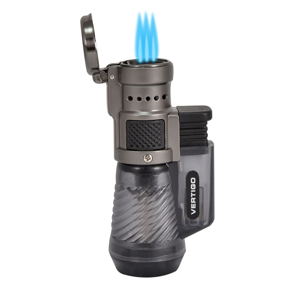 Add a Vertigo Cyclone Triple Torch Lighter Charcoal ($12.00 value) for only $6.00 with purchase of participating cigar combos
*packs of 10 cigars or more, while supplies last