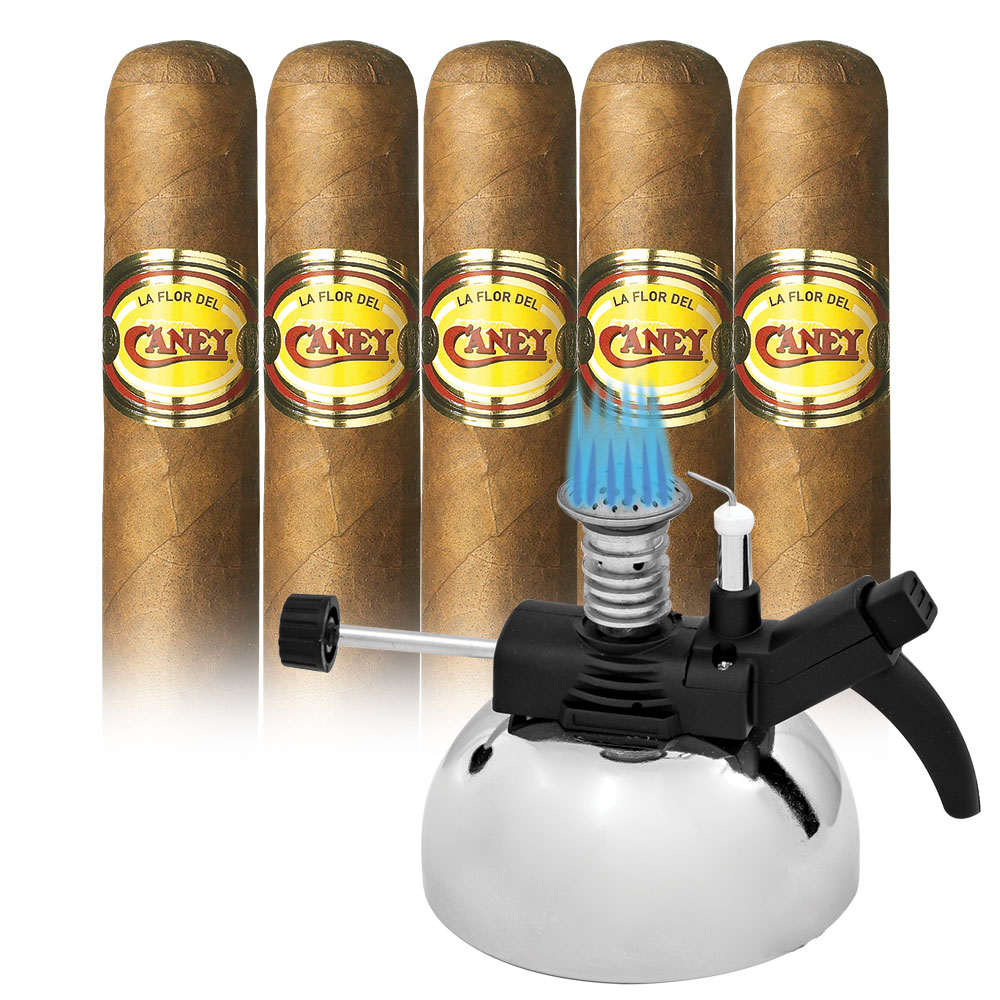 Add a La Flor Del Caney 5 pack and Super Burner Tabletop Lighter ($136.75 value) for only $4.99 with box purchase of participating brands of 898 Collection, Bauza, Fonseca Predilectos, La Caoba Extra, La Flor del Caney, Licenciados, Mike's 1950
*boxes 20 cigars or more, while supplies last