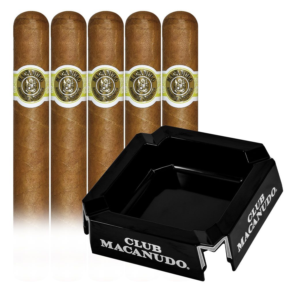 Add a Macanudo 5 pack and Club Macanudo Ashtray ($102.00 value) for only $4.99 with box purchase of participating brands of Macanudo
*boxes 20 cigars or more, while supplies last 