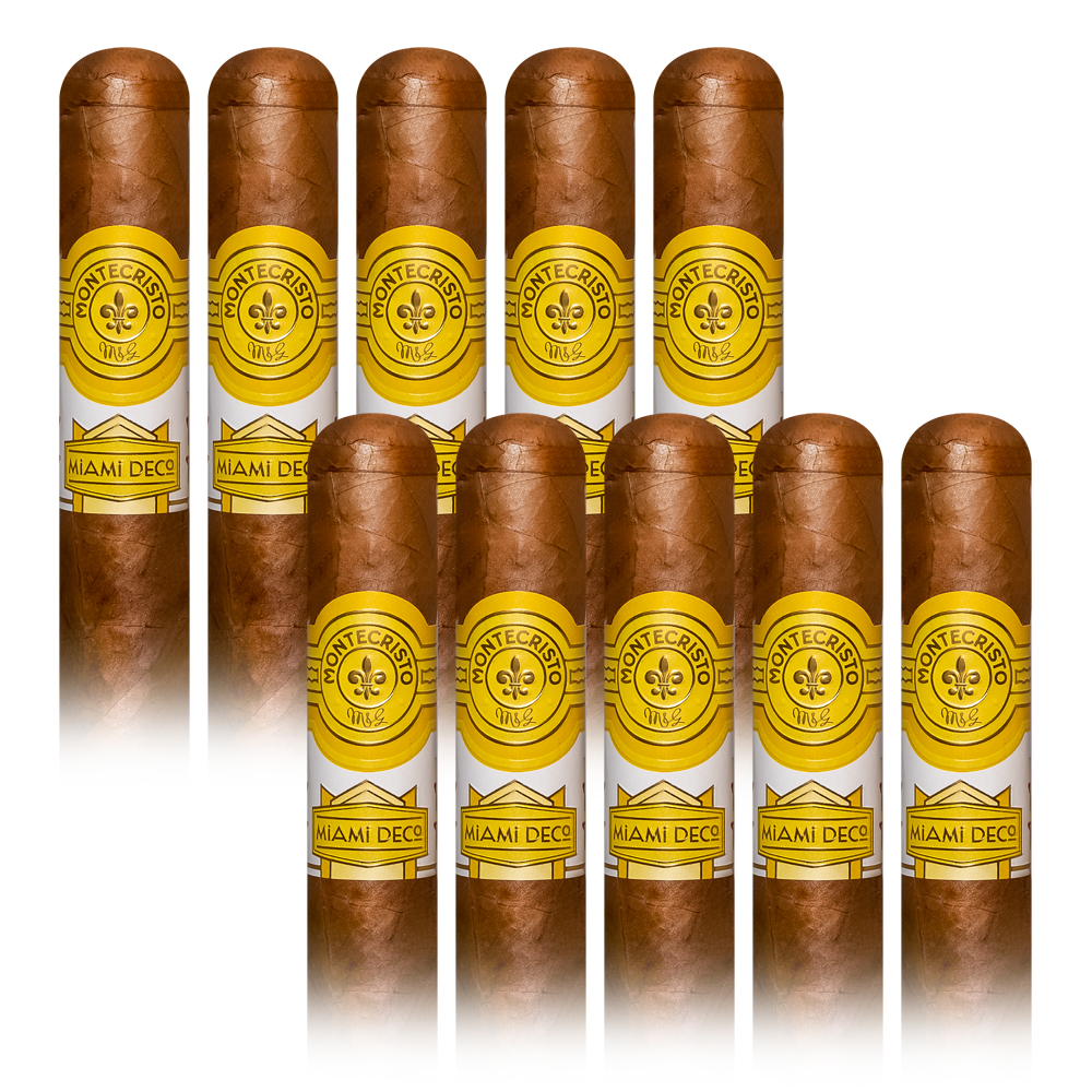Add a BONUS BUY! Montecristo Miami Deco Toro
10 Pack ($130.50 value) for only $40.00 with box purchase of participating brands of Montecristo
*boxes 15 cigars or more, while supplies last
