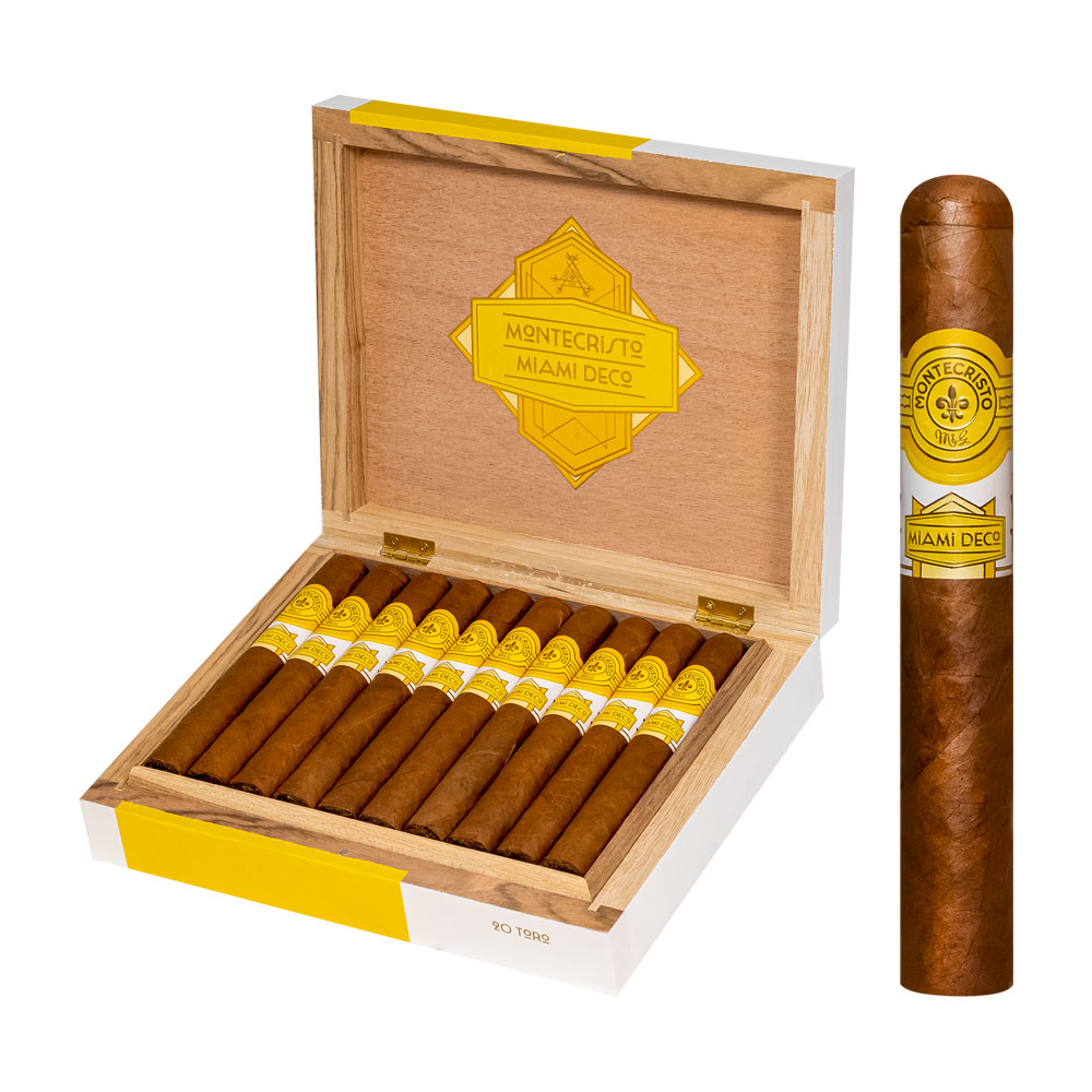 Add a BONUS BUY! Montecristo Miami Deco Churchill Box Of 20 ($228.00 value) for only $99.95 with box purchase of participating brands of Montecristo
*boxes 15 cigars or more, while supplies last